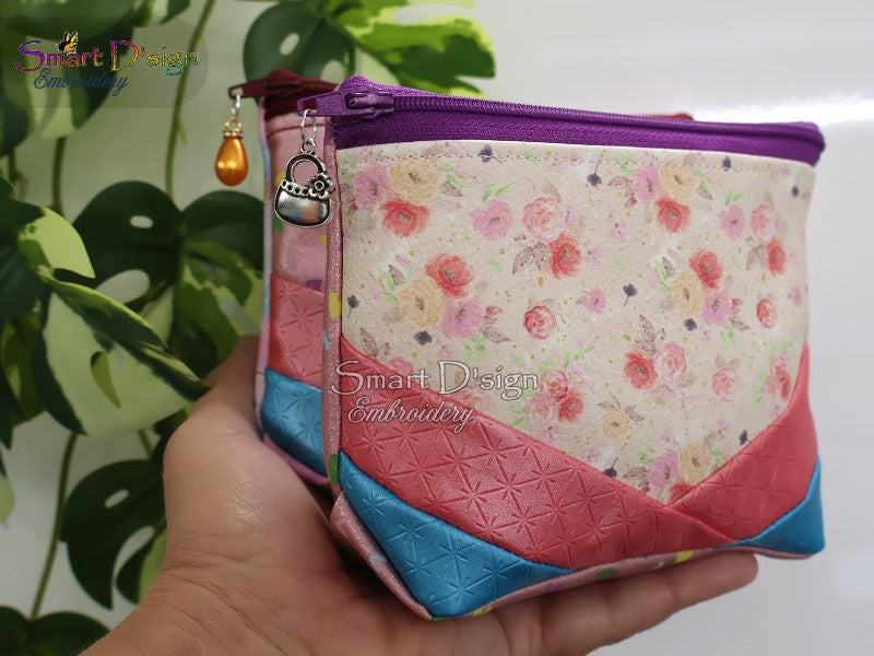 PATCHWORK DELIGHT - EXCLUSIVE Flat Bottomed ITH ZIPPER BAG