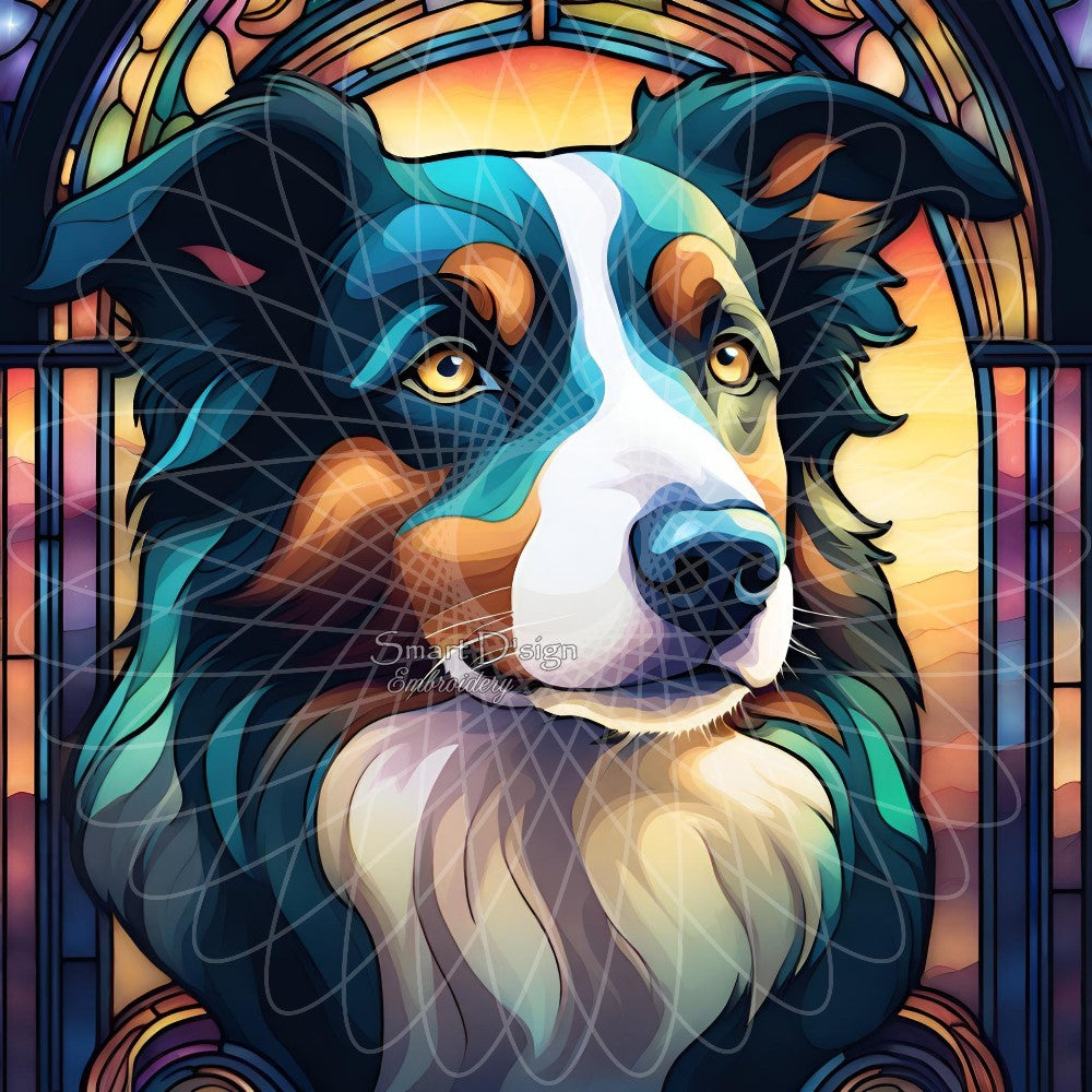 BORDER COLLIE - STAINED GLASS ARTWORK