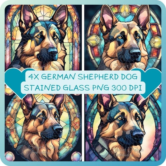GERMAN SHEPHERD DOG - STAINED GLASS ARTWORK