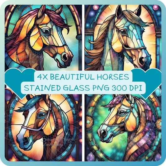 BEAUTIFUL HORSES - STAINED GLASS ARTWORK