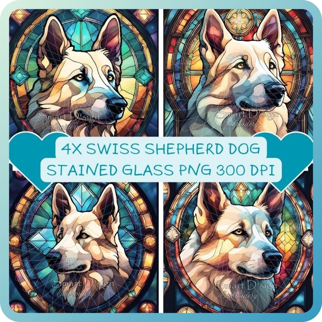 SWISS SHEPHERD DOG - STAINED GLASS ARTWORK