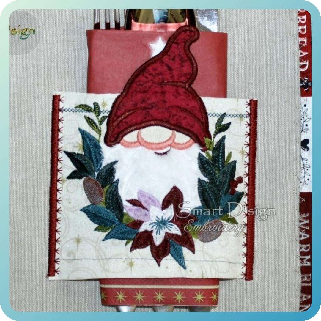 CUTLERY HOLDER ITH - with APPLIQUE GNOME No. 1