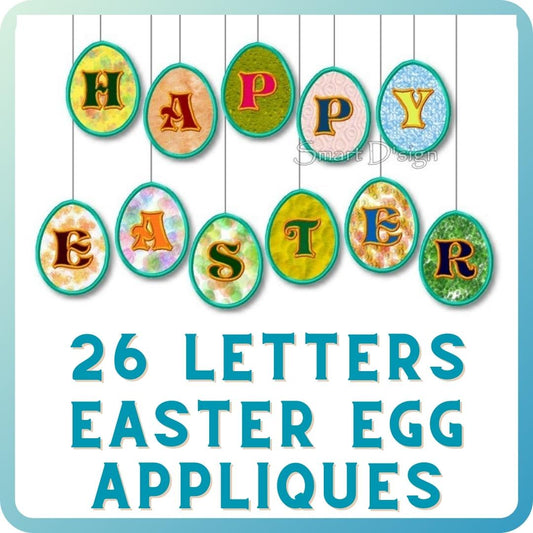EASTER EGG APPLIQUE BUNTING 26 Letters