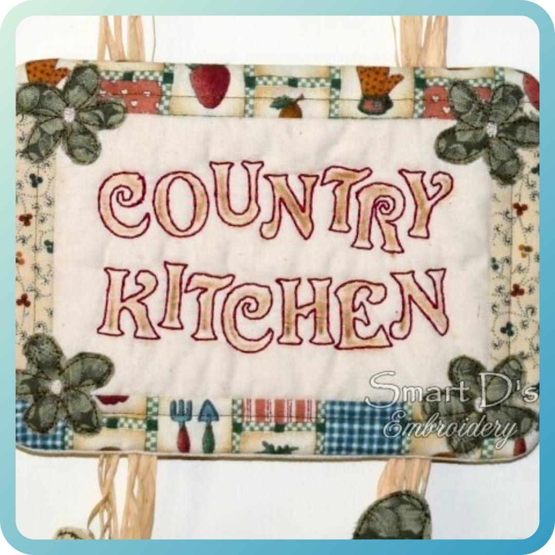 COUNTRY KITCHEN - ITH PATCHWORK MUG RUG / DOOR SIGN