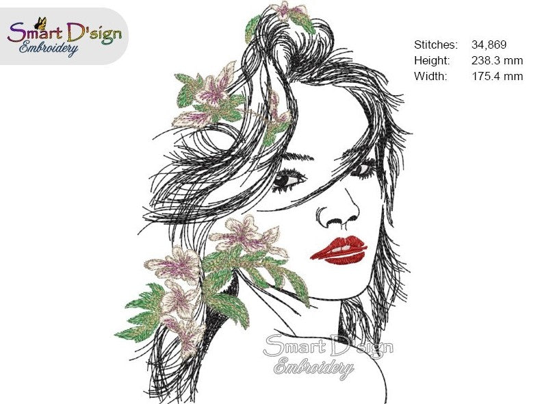 CARIBBEAN BEAUTY - Woman Portrait - Doodle Sketch Design