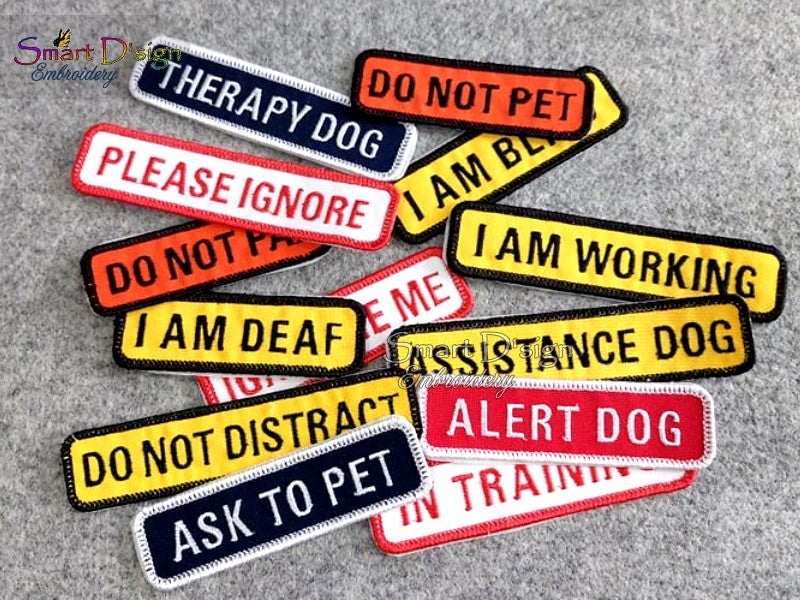 AWARENESS DOG PATCHES with FAUX MERROW EDGE
