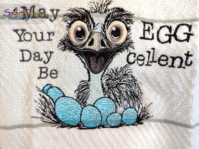 EMU EGG-CELLENT DAY Fill Stitch w. Doodle Outline