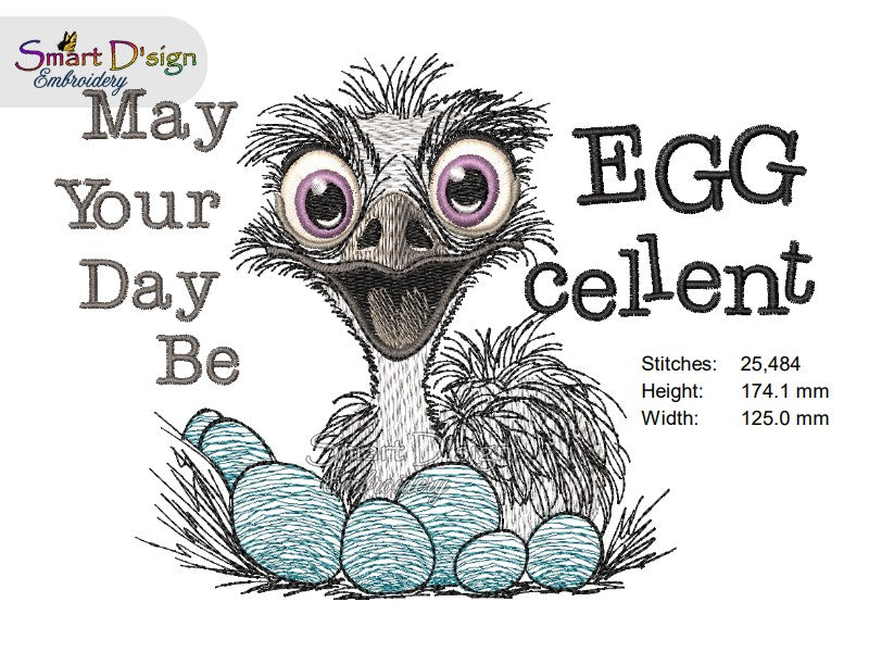 EMU EGG-CELLENT DAY Fill Stitch w. Doodle Outline