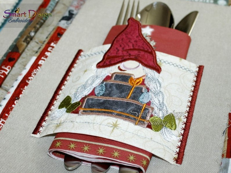 CUTLERY HOLDER ITH - with APPLIQUE GNOME No. 3