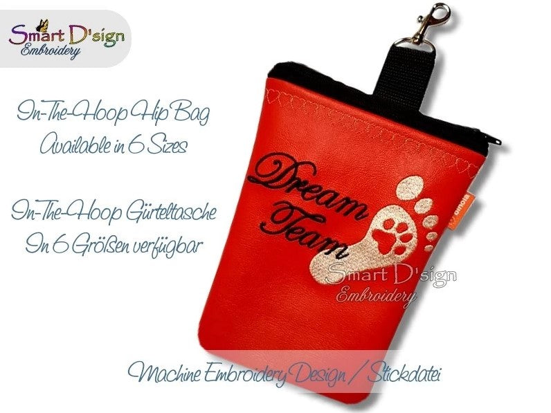 ITH ZIPPER HIP BAG - DREAM TEAM - Treat Pouch, fully lined