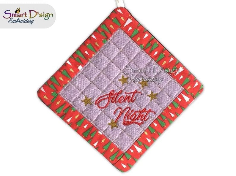 ITH SQUARE PATCHWORK POTHOLDER SILENT NIGHT