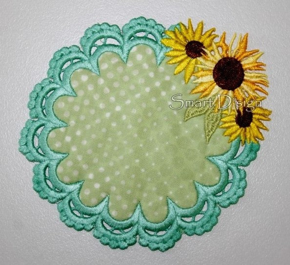 ITH SUNFLOWER LACED COASTER