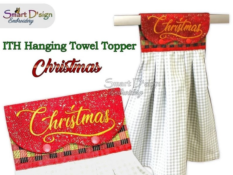 ITH Hanging Towel Topper CHRISTMAS