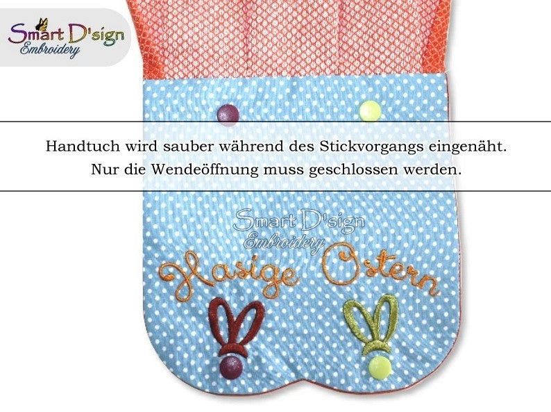 ITH Hanging Towel Topper HASIGE OSTERN - GERMAN