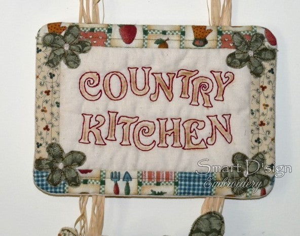 COUNTRY KITCHEN - ITH PATCHWORK MUG RUG / DOOR SIGN