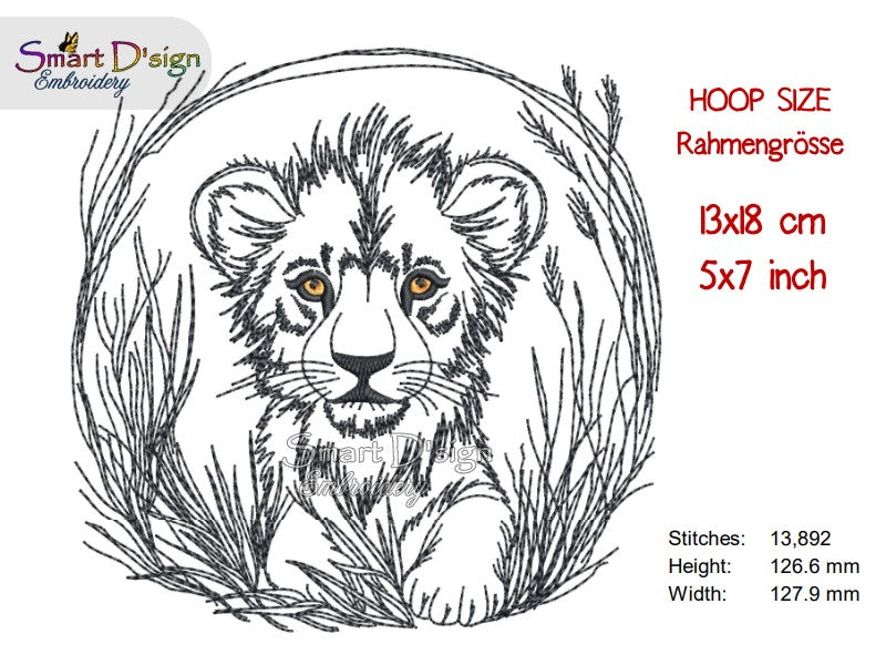 LITTLE LION Doodle Sketch Motif
