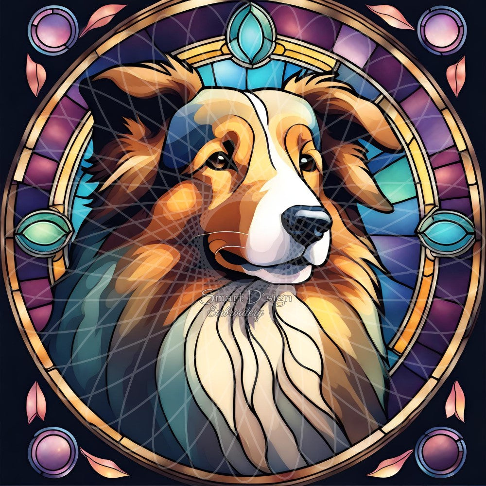 ROUGH COLLIE - STAINED GLASS ARTWORK