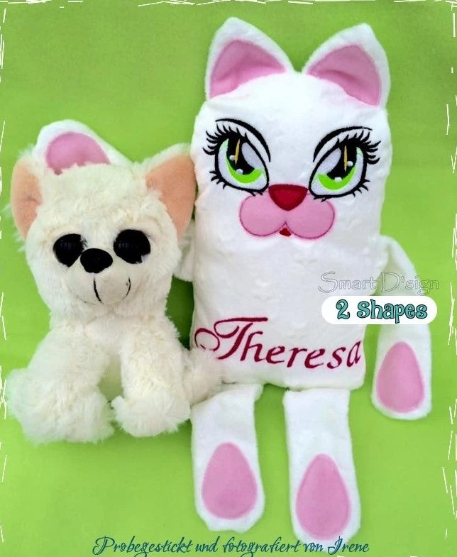 ITH CUSHION CAT Minky Soft Toy Set
