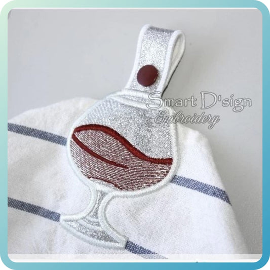 WINE GLASS - ITH Towel Hanger 2 Sizes Pack