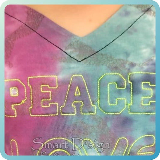 PEACE - TRAPUNTO 3D Embossed FOAM Embroidery
