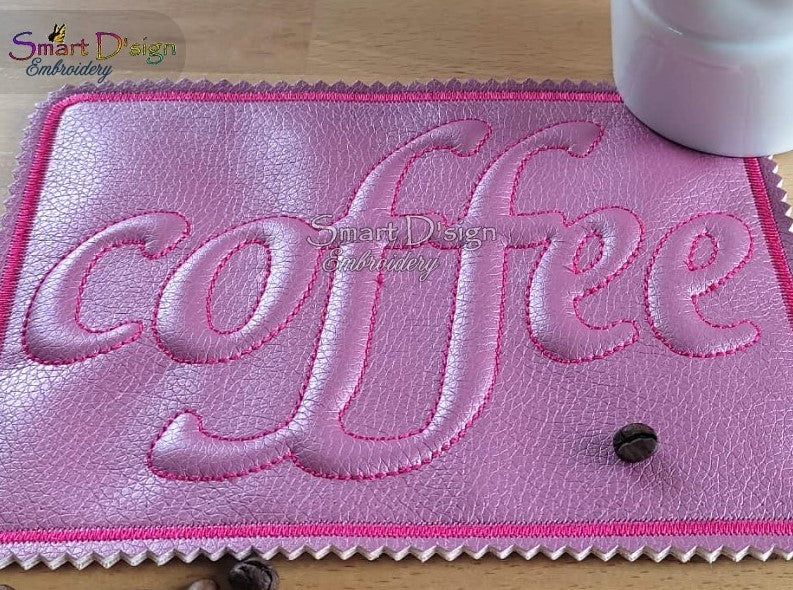 COFFEE - TRAPUNTO 3D Embossed FOAM Embroidery