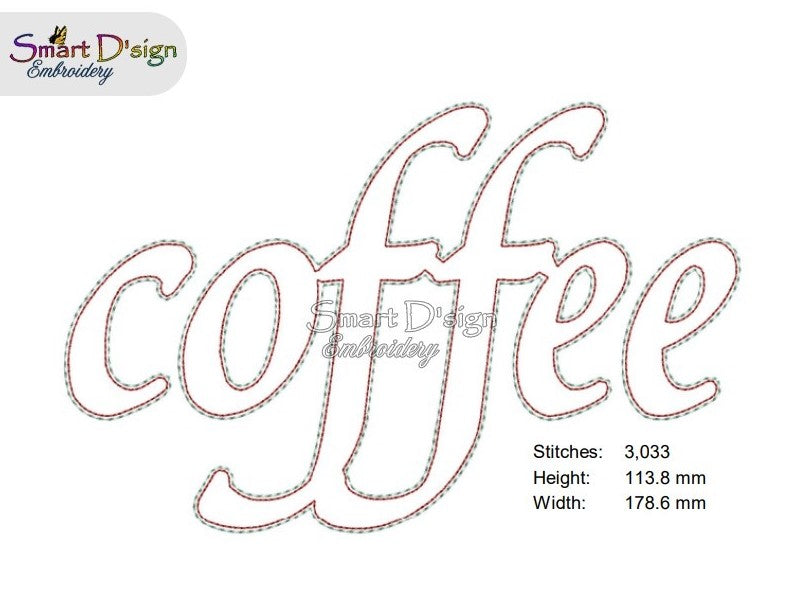 COFFEE - TRAPUNTO 3D Embossed FOAM Embroidery